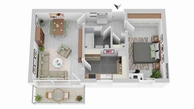 Etagenwohnung Mainz / Finthen Finthen - 2 Zimmer, 58 m&sup2;, 185.000&euro; | Angebot:26982597