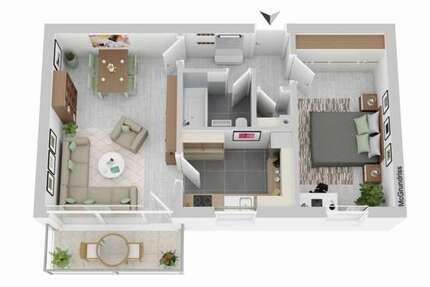 Wohnung Mainz / Finthen Finthen - 2 Zimmer, 58 m&sup2;, 185.000&euro; | Angebot:26982597
