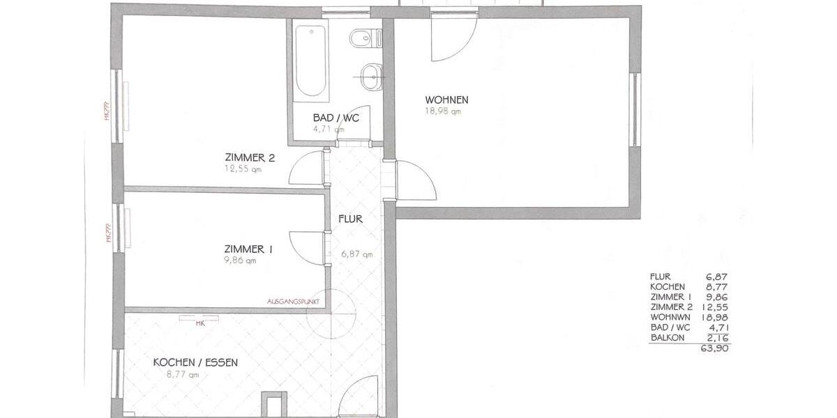 Hochparterre Wiesbaden Bierstadt - 3 Zimmer, 64 m&sup2;, 250.000&euro; | Angebot:27457399