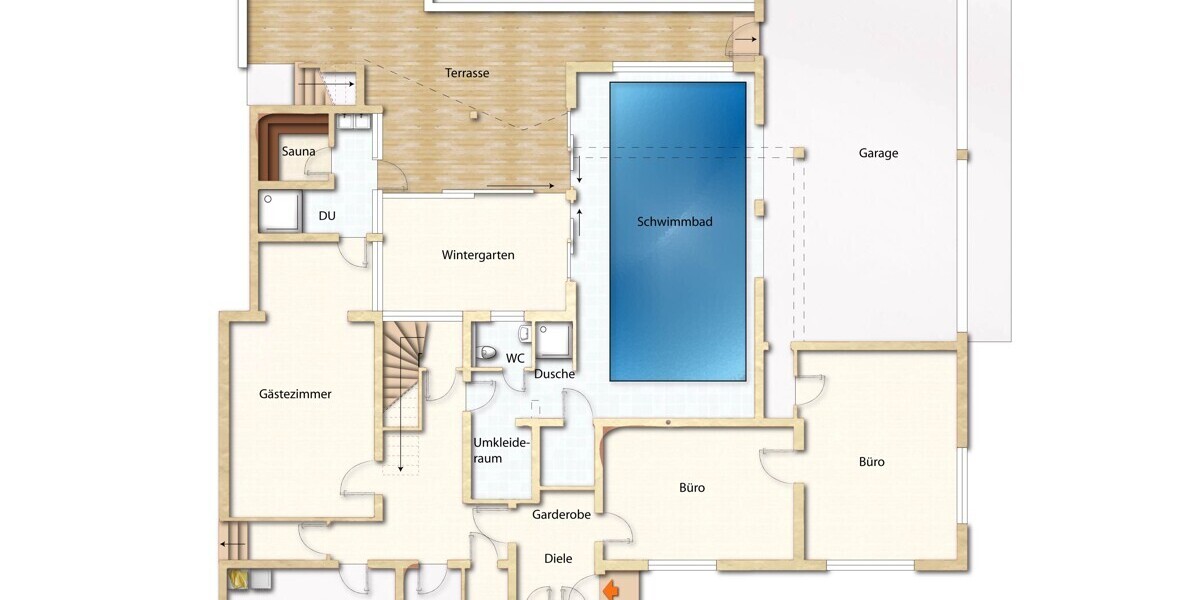 LUXURIÖSES HAUS-IN-HAUS ANWESEN MIT INDOOR-POOL IN TOPLAGE VOM KÖNIGSTEINER JOHANNISWALD - Anwesen Königstein | Angebot:26441626