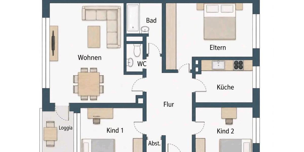 Etagenwohnung Mainz Bretzenheim - 4 Zimmer, 79 m&sup2;, 338.000&euro; | Angebot:27506867