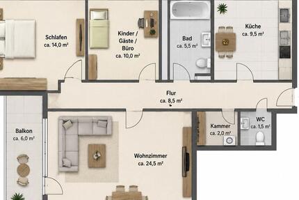 Wohnung Liederbach am Taunus - 3 Zimmer, 72 m&sup2;, 289.000&euro; | Angebot:27465461
