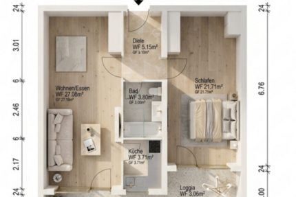 Wohnung Hattersheim - 2 Zimmer, 67 m&sup2;, 175.000&euro; | Angebot:25755422