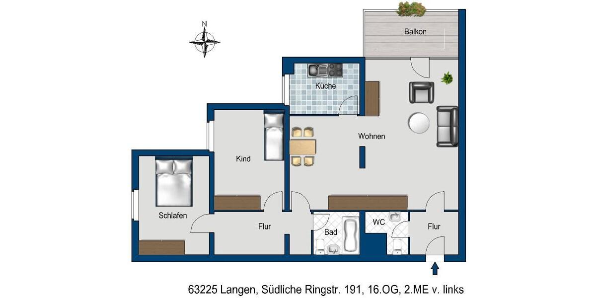 Etagenwohnung Langen (Hessen) - 3 Zimmer, 92 m&sup2;, 913&euro; | Angebot:23148908