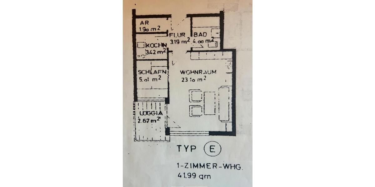 Etagenwohnung Griesheim - 1 Zimmer, 42 m&sup2;, 169.000&euro; | Angebot:26957803